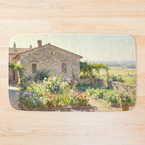 Item preview, Cozy Country Cottage Painting, Beautiful Field View in Impressionism Style designed and sold by BlareBlare.