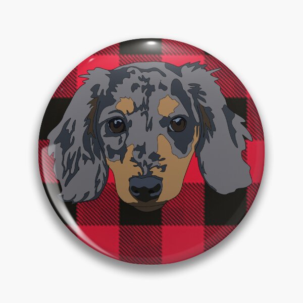 Item preview, Red plaid  pattern Dashund  designed and sold by LeahcarsArt.