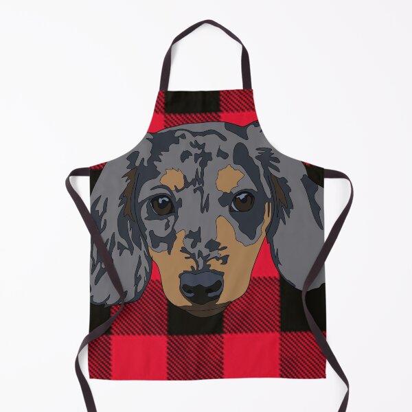 Item preview, Red plaid  pattern Dashund  designed and sold by LeahcarsArt.