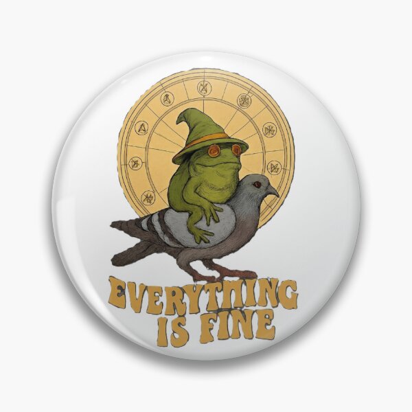 Item preview, Everything Is Fine | Whimsical Frog Wizard on Pigeon Art designed and sold by Forestfrost.