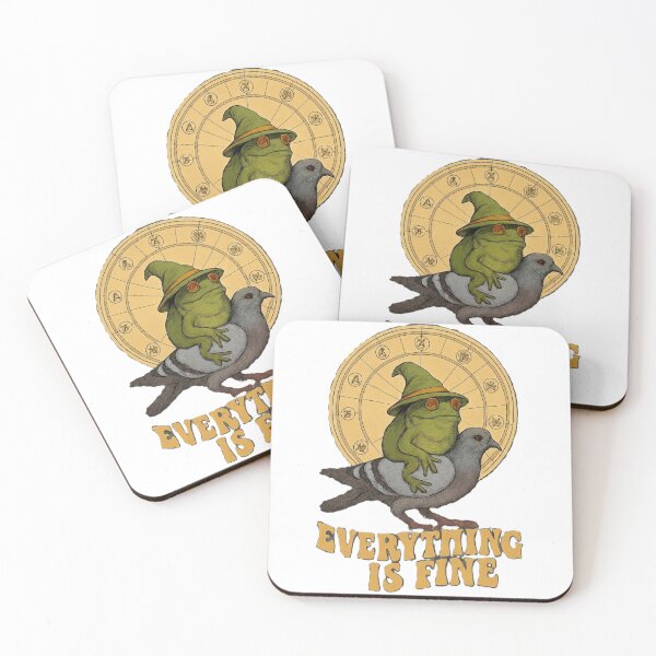 Item preview, Everything Is Fine | Whimsical Frog Wizard on Pigeon Art designed and sold by Forestfrost.