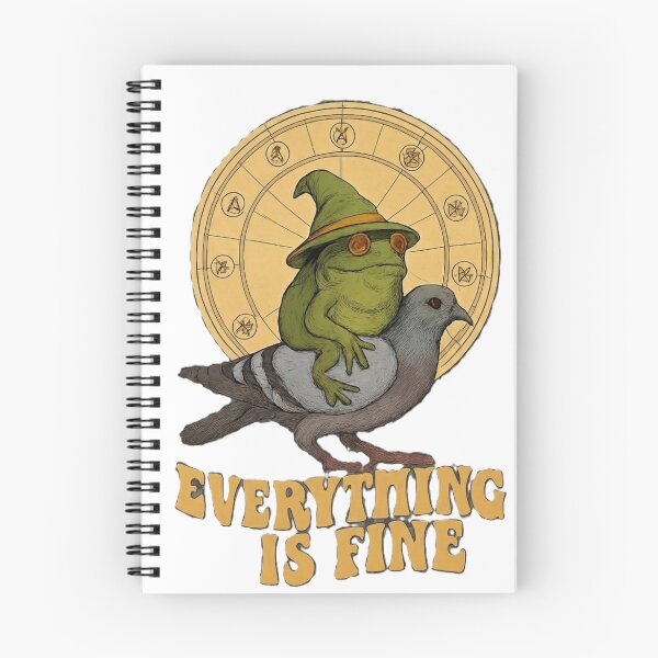 Item preview, Everything Is Fine | Whimsical Frog Wizard on Pigeon Art designed and sold by Forestfrost.