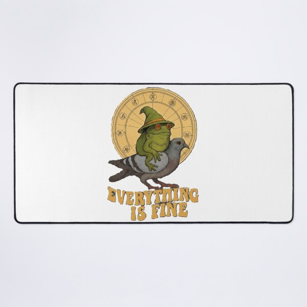 Item preview, Everything Is Fine | Whimsical Frog Wizard on Pigeon Art designed and sold by Forestfrost.