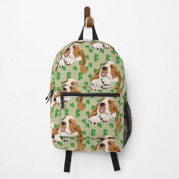 Artikelvorschau, Kopie eines beigen und weißen Basset Hounds mit St. Patrick's Day-Muster entworfen und verkauft von LeahcarsArt.