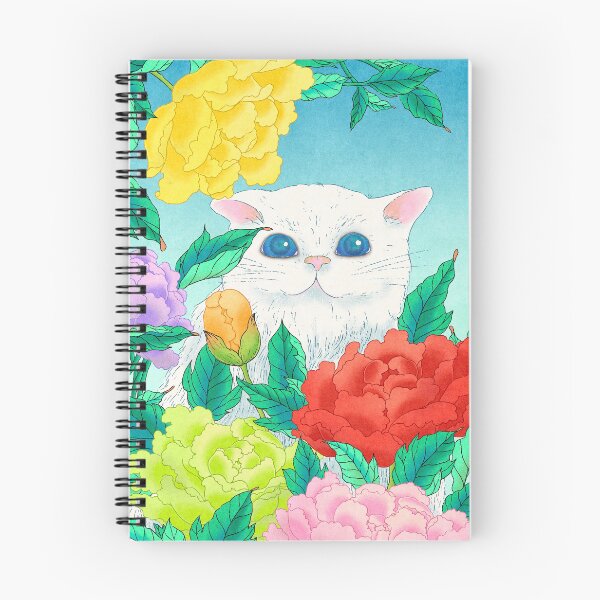 Item preview, Morning Serenity: White Cat and Peonies in Early Light  designed and sold by QamarART Paintings.