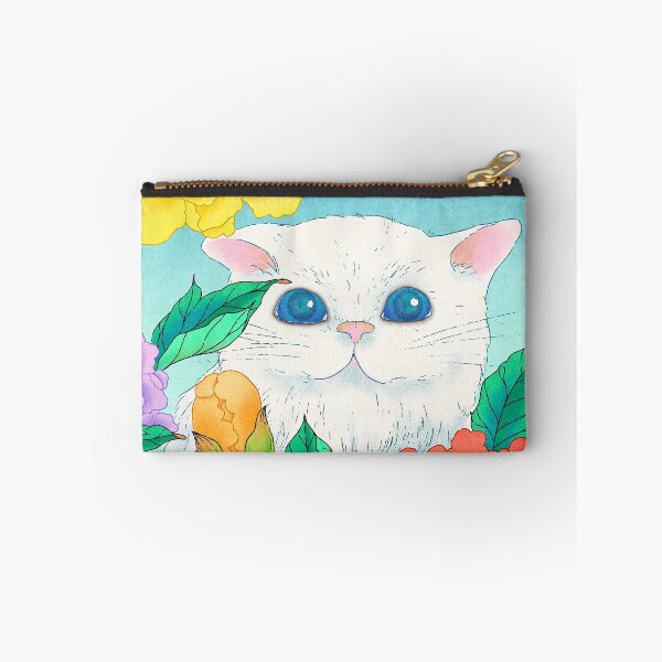Item preview, Morning Serenity: White Cat and Peonies in Early Light  designed and sold by QamarART Paintings.