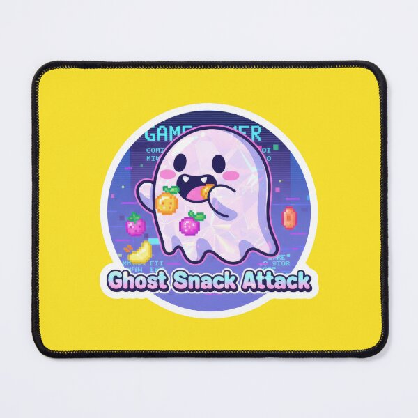 Item preview, Cute Iridescent Ghost Eating Pixel Fruit Snacks designed and sold by BlurBlurDesign.