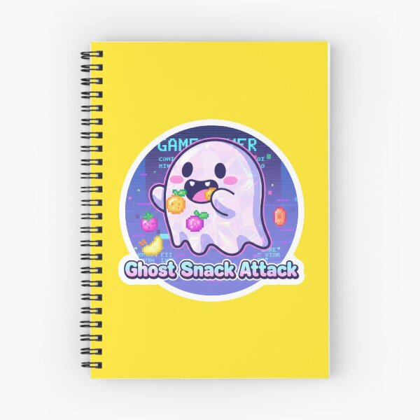 Item preview, Cute Iridescent Ghost Eating Pixel Fruit Snacks designed and sold by BlurBlurDesign.