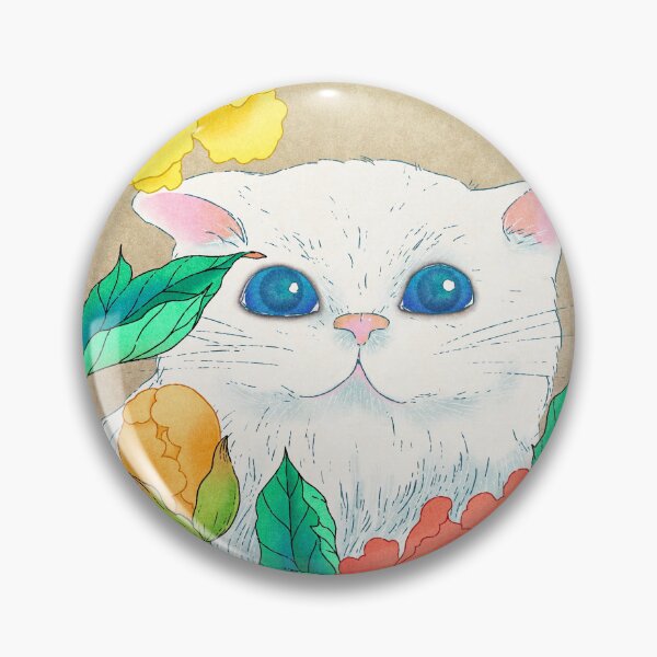 Artikelvorschau, Zeitlose Anmut: Weiße Katze und Pfingstrosen auf antikem Hanji-Papier entworfen und verkauft von QamarART Paintings.