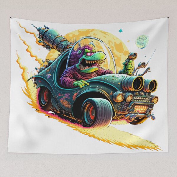 Item preview, Alien Hot Rod in Space designed and sold by Sillytoe.