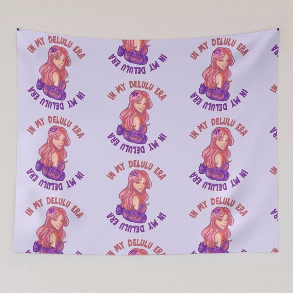 Item preview, In My Delulu Era - Preppy Pink Hair Girl designed and sold by BluwTuwip.