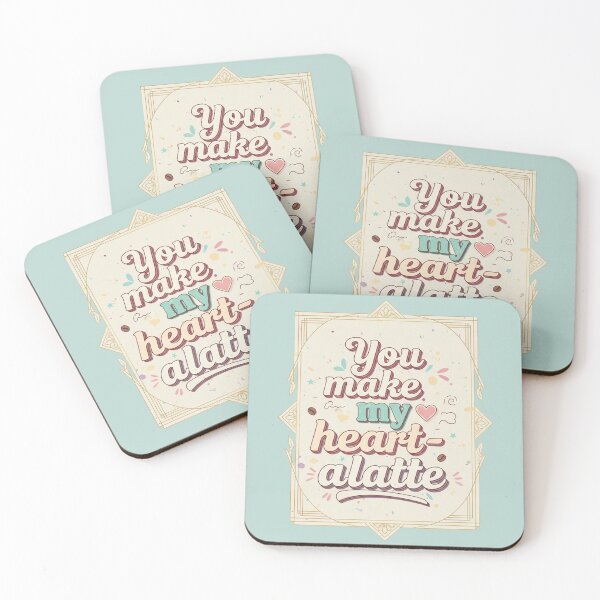 Item preview, You Make My Heart-a-latte - Retro Coffee Pun Aesthetic designed and sold by Dimu Co..