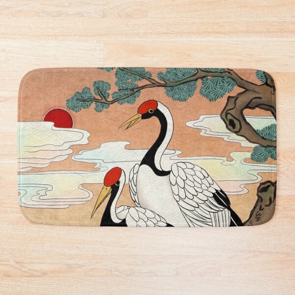 Item preview, Evening Peace: Cranes on a Pine Tree in Sunset Glow  designed and sold by QamarART Paintings.