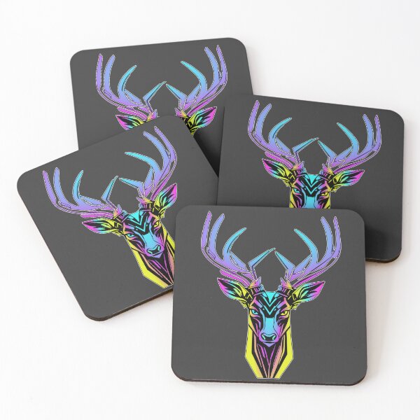 Item preview, Neon Stag Head in Cyberpunk Style designed and sold by MattC_Design.