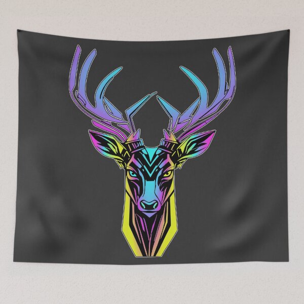 Item preview, Neon Stag Head in Cyberpunk Style designed and sold by MattC_Design.