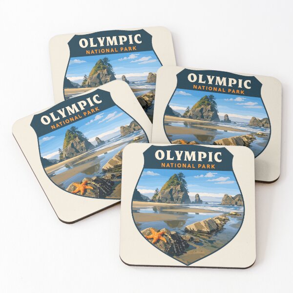 Item preview, Olympic National Park Sticker and Poster, National Park Print, Washington Poster designed and sold by Gideon Emmerich.