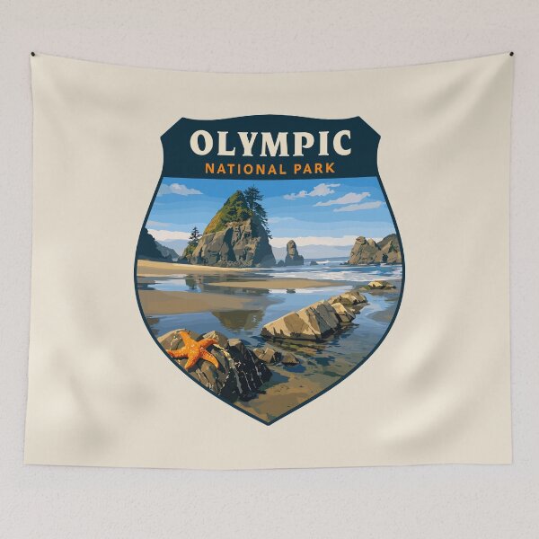 Item preview, Olympic National Park Sticker and Poster, National Park Print, Washington Poster designed and sold by Gideon Emmerich.