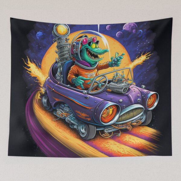 Item preview, Alien Hot Rod Racer designed and sold by Sillytoe.