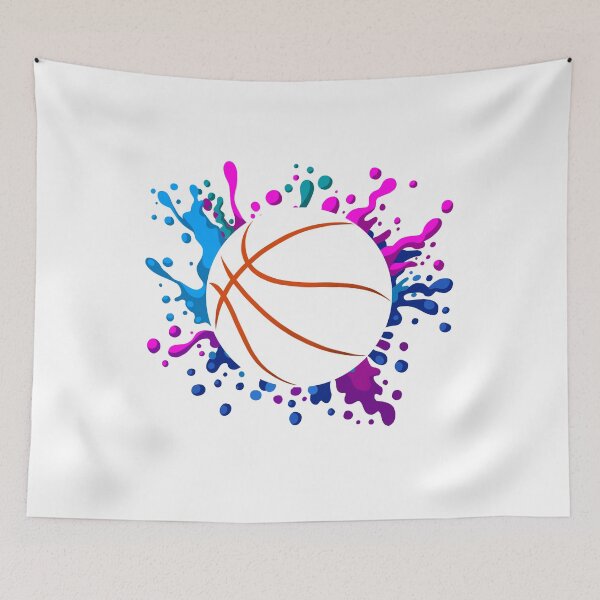 Item preview, Basketball design with splash of colorful paint splatter designed and sold by Jesta Graphics.