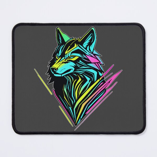 Item preview, Neon Wolf Head in Cyberpunk Style designed and sold by MattC_Design.