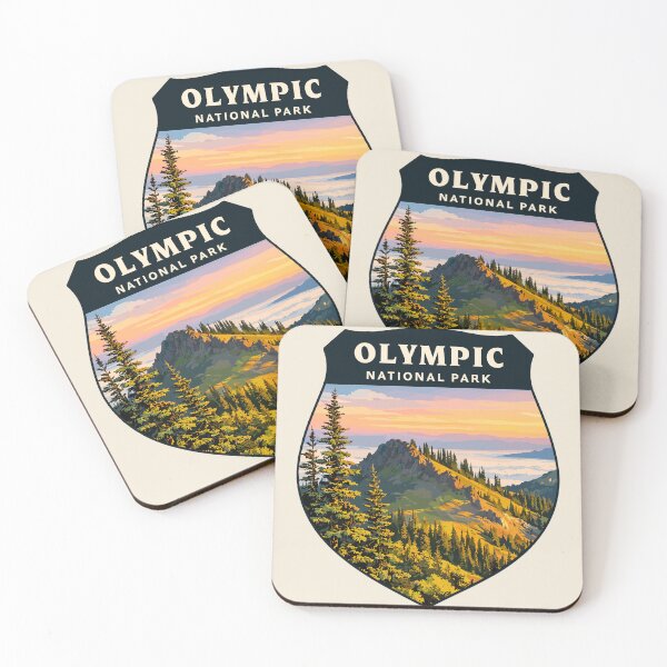 Item preview, Olympic National Park Sticker, Poster, National Park Print, Wood Art Print, Washington Poster designed and sold by Gideon Emmerich.