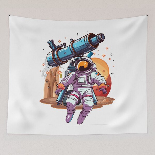 Item preview, Astronaut With Telescope Space designed and sold by yuki-hana.