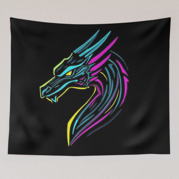 Item preview, Neon Dragon Head in Cyberpunk Style designed and sold by MattC_Design.