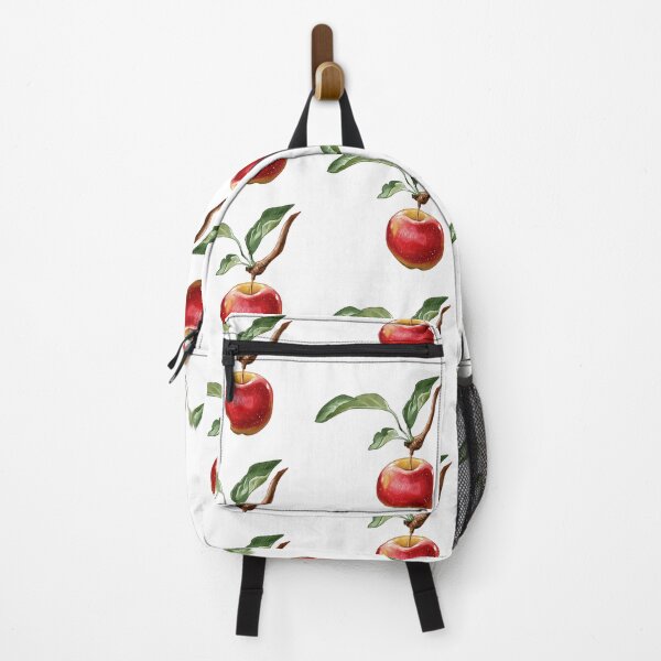 Item preview, Red apple with green leaves on a branch under bright light in autumn setting showing fresh and healthy fruit designed and sold by Ms. Iryna.