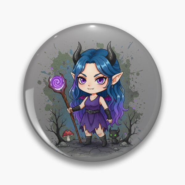 Item preview, Gothic Sorceress Chibi with Purple Magic Orb designed and sold by MBBialyPiksel.