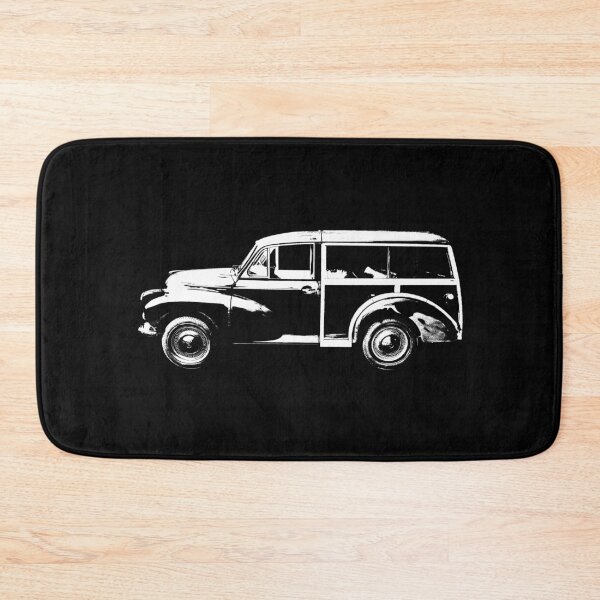 Item preview, Morris Minor Traveller British classic car block white designed and sold by soitwouldseem.
