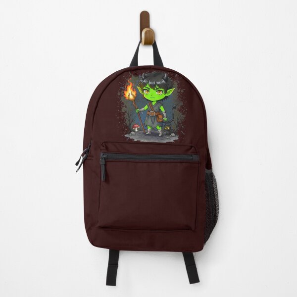 Item preview, Kawaii Green Goblin Mage with Flaming Staff designed and sold by MBBialyPiksel.