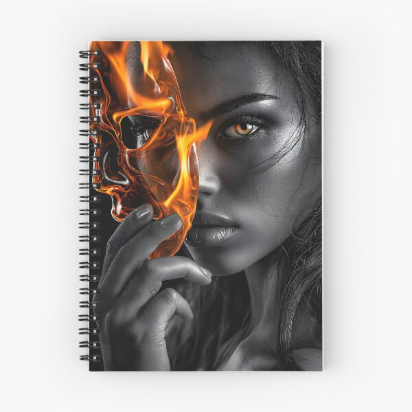 Item preview, Intense Portrait with Fiery Mask and Deep Eyes designed and sold by Artessie.