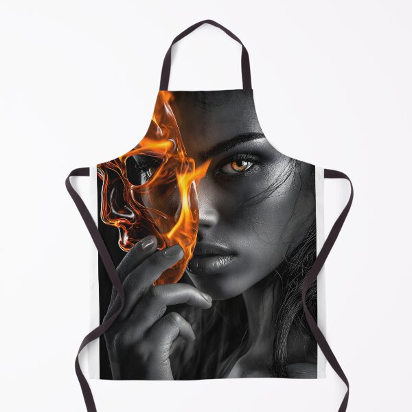 Item preview, Intense Portrait with Fiery Mask and Deep Eyes designed and sold by Artessie.