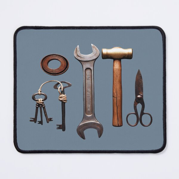 Item preview, Vintage Workshop Tools - Rustic Handyman Flat Lay designed and sold by Dakson Design - Fantasy Art.