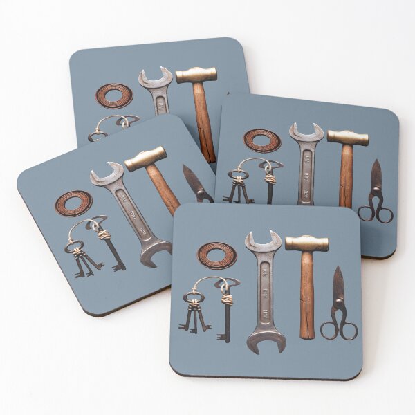 Item preview, Vintage Workshop Tools - Rustic Handyman Flat Lay designed and sold by Dakson Design - Fantasy Art.