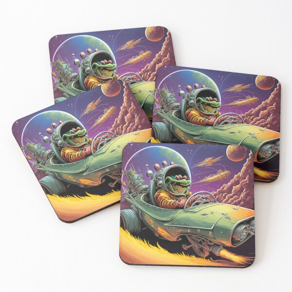 Item preview, Alien Hot Rod in Space designed and sold by Sillytoe.