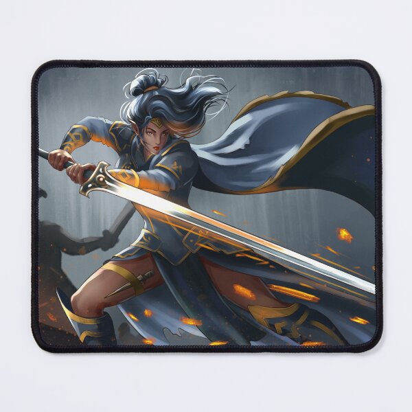 Item preview, Warrior fights in a dark forest with sword ready for battle at twilight designed and sold by Ms. Iryna.