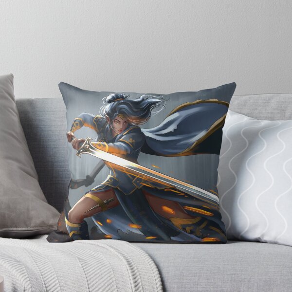 Item preview, Warrior fights in a dark forest with sword ready for battle at twilight designed and sold by Ms. Iryna.