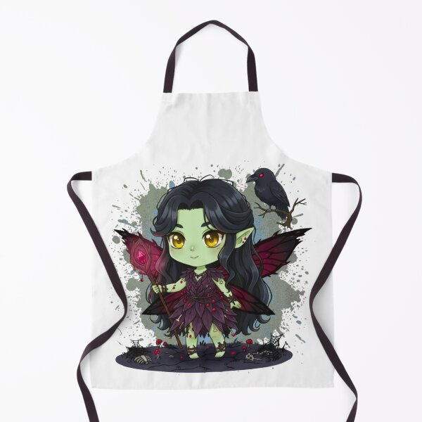 Item preview, Kawaii Gothic Fairy with Crystal Staff and Raven designed and sold by MBBialyPiksel.
