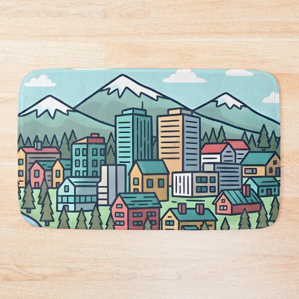 Item preview, Abbotsford BC Canada Cute Colorful Cityline Cityscape Pastel designed and sold by HowToCanadian.