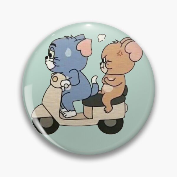 Item preview, Funny Cat and Mouse Scooter Ride - Retro Cartoon Humor designed and sold by GunnuDesigns.