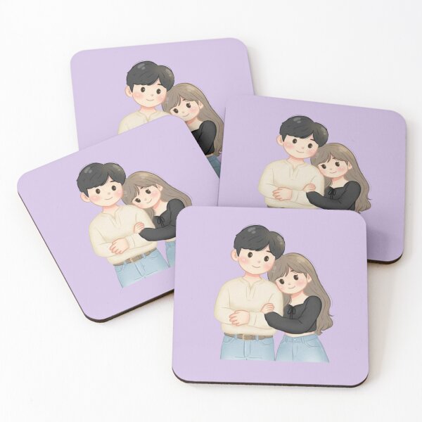 Item preview, Cute Minimalist Chibi Couple Illustration designed and sold by GunnuDesigns.