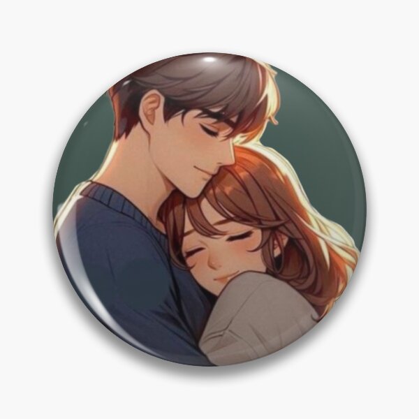 Item preview, Aesthetic Anime Couple Hugging Illustration designed and sold by GunnuDesigns.
