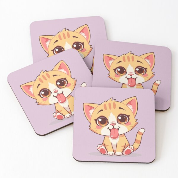 Item preview, Cute Orange Tabby Cat Sticking Tongue Out - Blep Kitten designed and sold by GunnuDesigns.