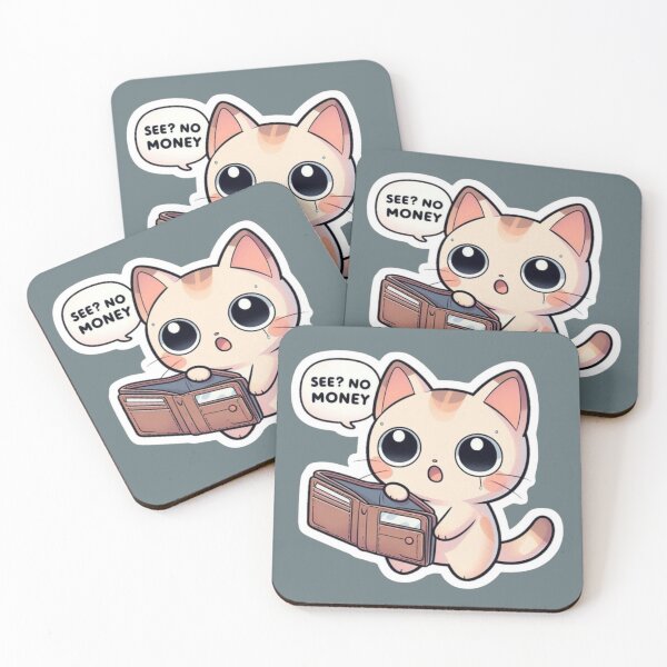 Item preview, Funny Broke Cat See No Money Wallet - Relatable Humor designed and sold by GunnuDesigns.