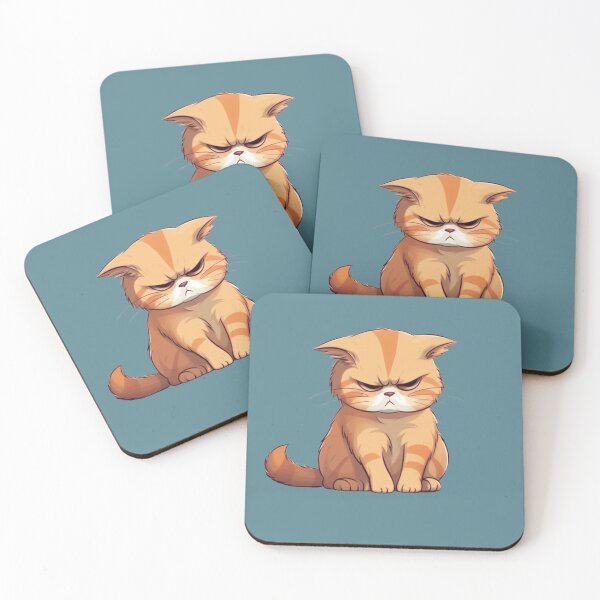 Item preview, Grumpy Ginger Cat - Angry Mood Kitten Illustration designed and sold by GunnuDesigns.