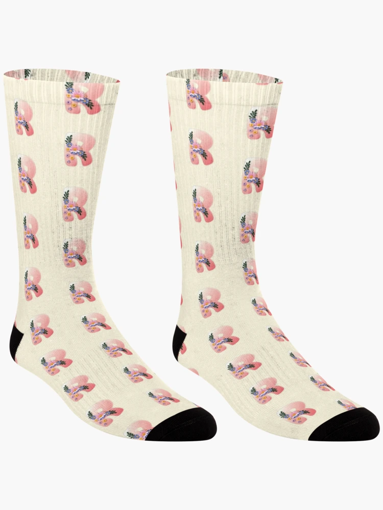 Thumbnail 3 of 5, Socks, Initial R Letter, The R Letter designed and sold by CharlottePlaceArt.