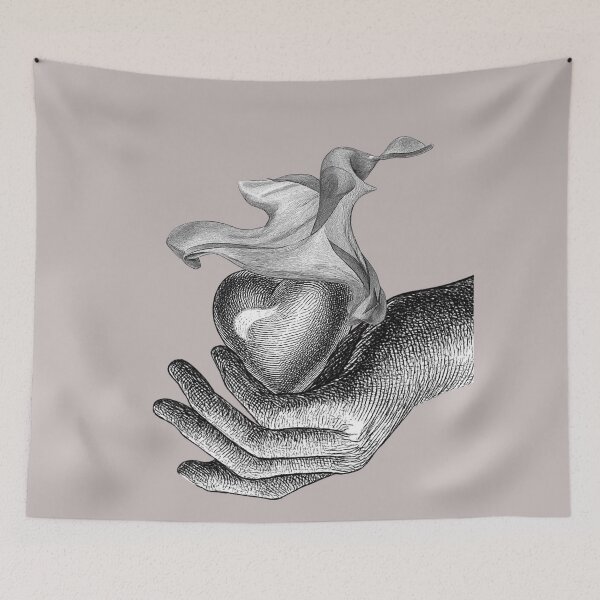 Item preview, Sacred Offering – Anatomical Heart in Hand Engraving designed and sold by tinkeybabes.