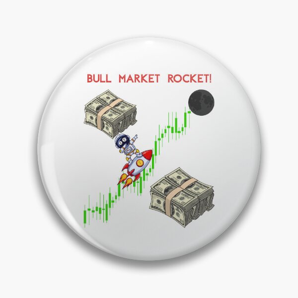 Item preview, Bull Market Rocket – Space Trading Gains Illustration designed and sold by KapiPrint.