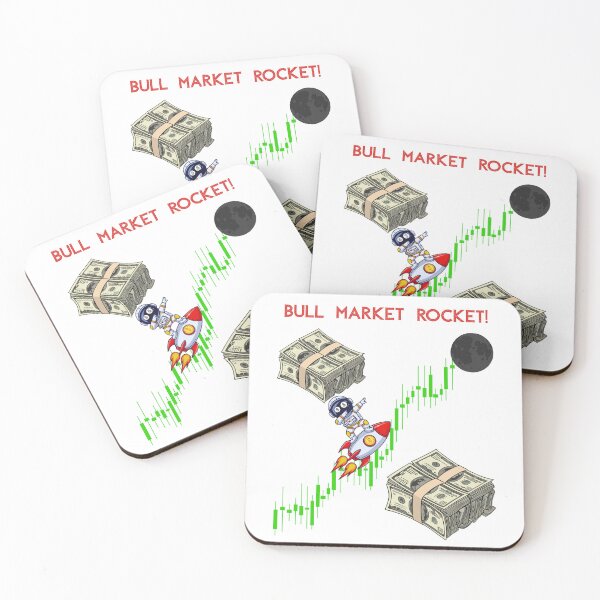 Item preview, Bull Market Rocket – Space Trading Gains Illustration designed and sold by KapiPrint.